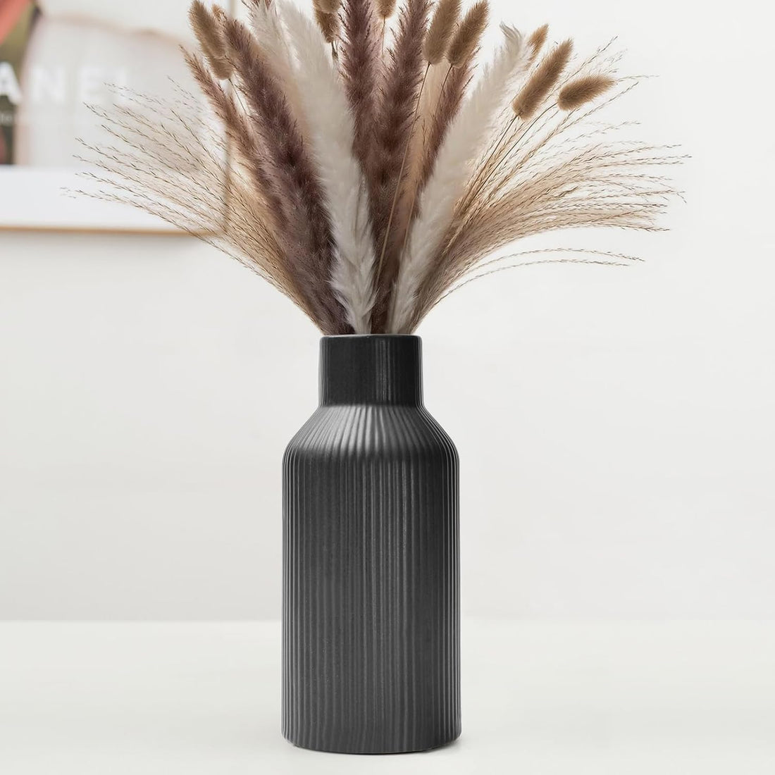 Ceramic Flower Pampas Grass Vase for Decorating,Entry Decor and Centerpieces, Minimalist Modern